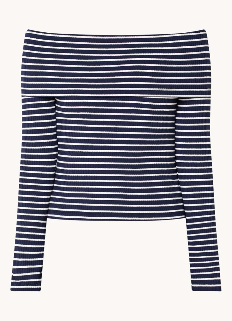 Top Neo Noir Lessy con scollo a spalle scoperte e texture a coste.
