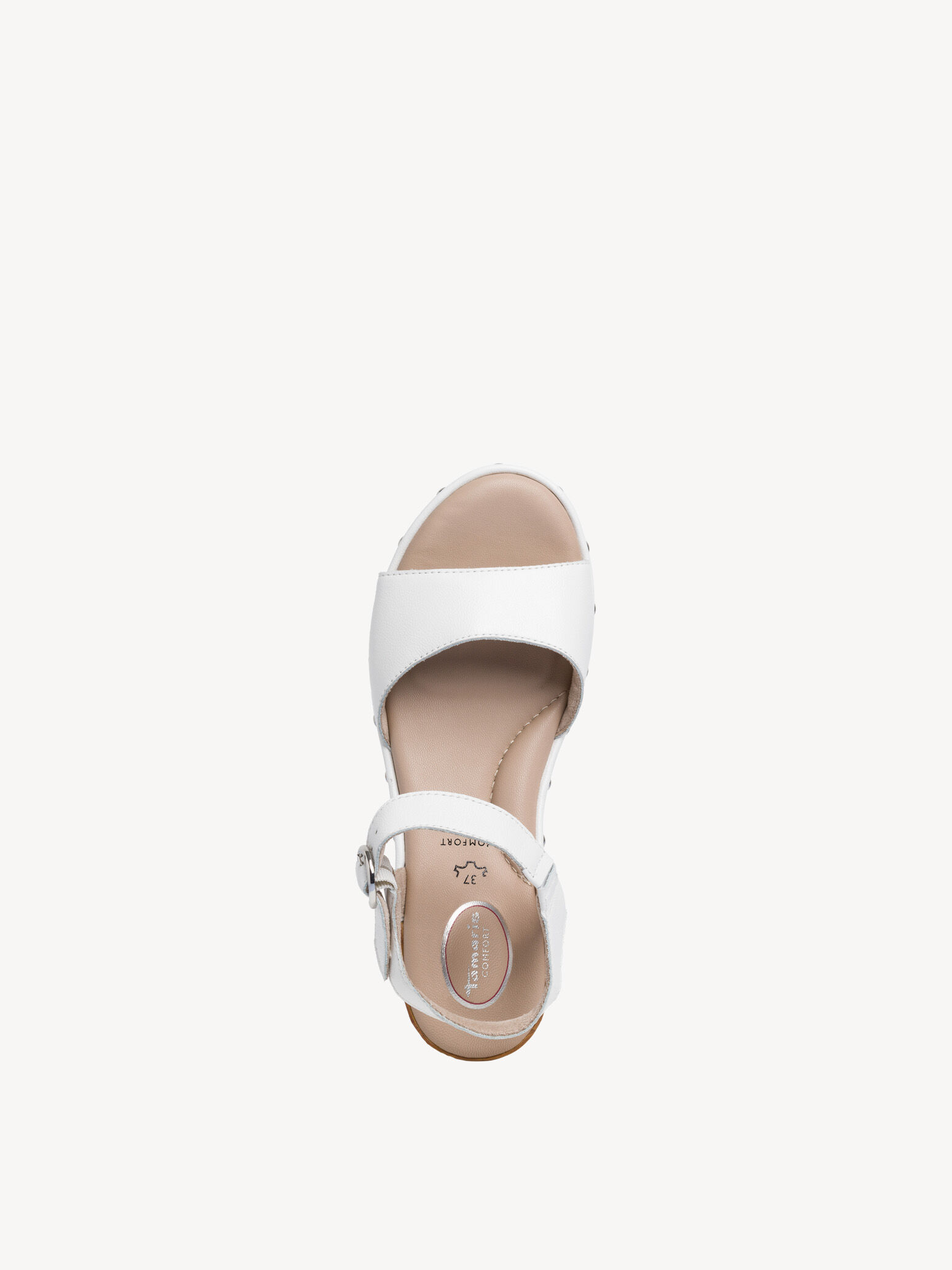 Sandale à talon en cuir - blanc