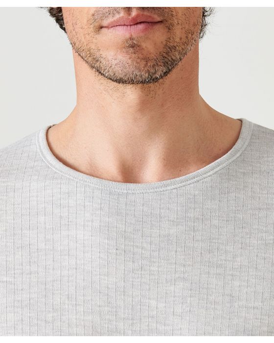 T-shirt côte Richelieu, col rond Thermolactyl