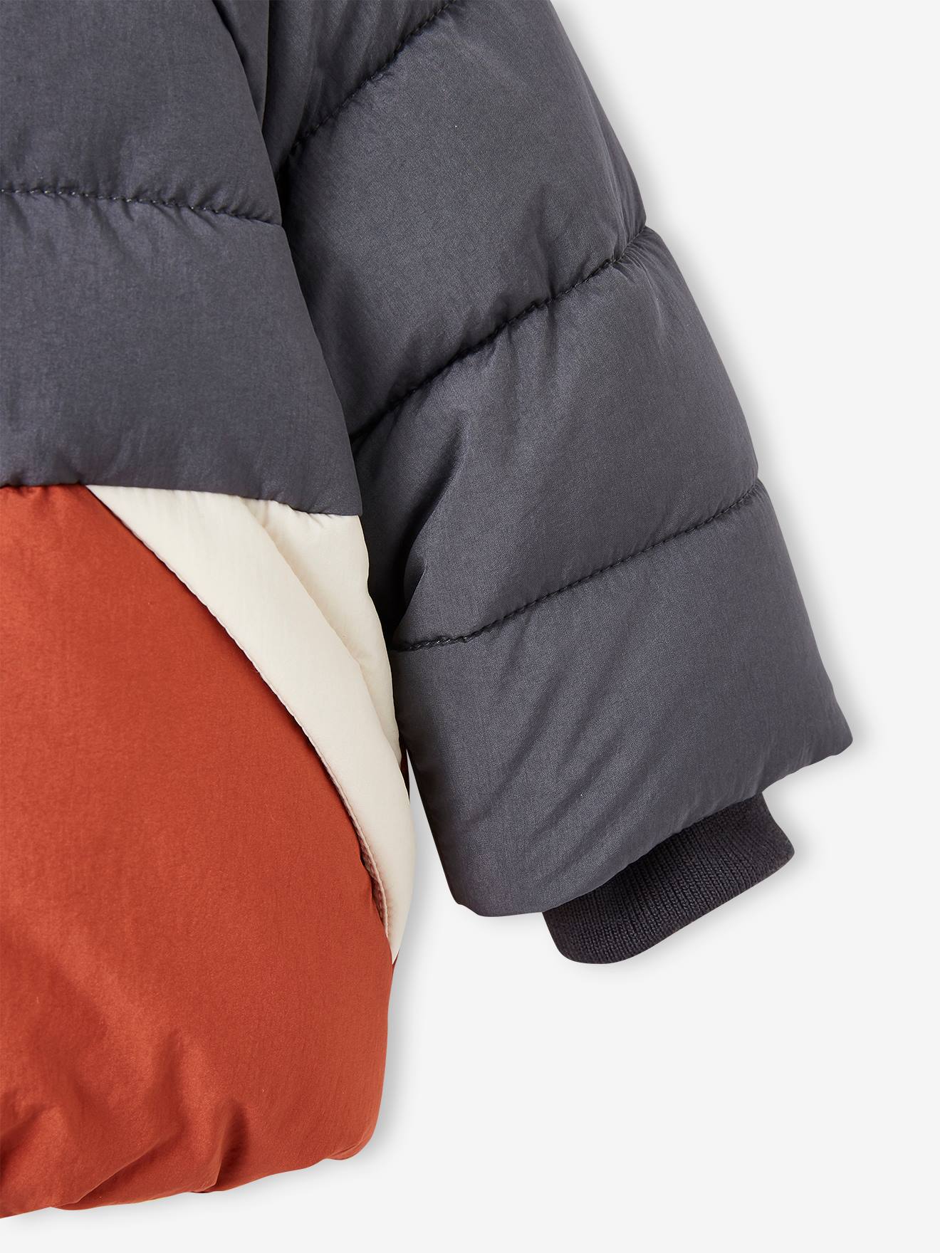 Doudoune colorblock bébé avec capuche marine