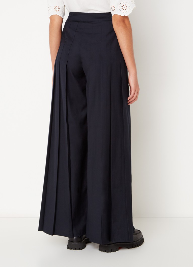 Claudie Pierlot Please: pantaloni a vita alta con gamba larga, tasche applicate e bottoni decorativi.