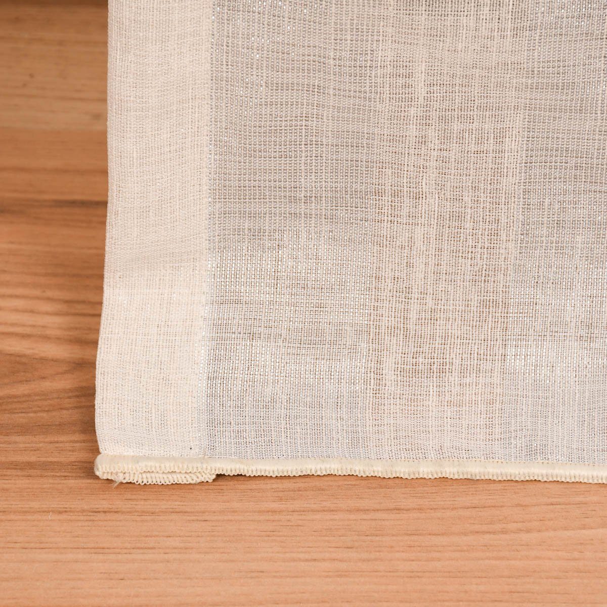 Meterware Rasch Textil Stores Shine Längsstreifen Leinenstruktur creme 300cm, halbtransparent, Kunstfaser, überbreit