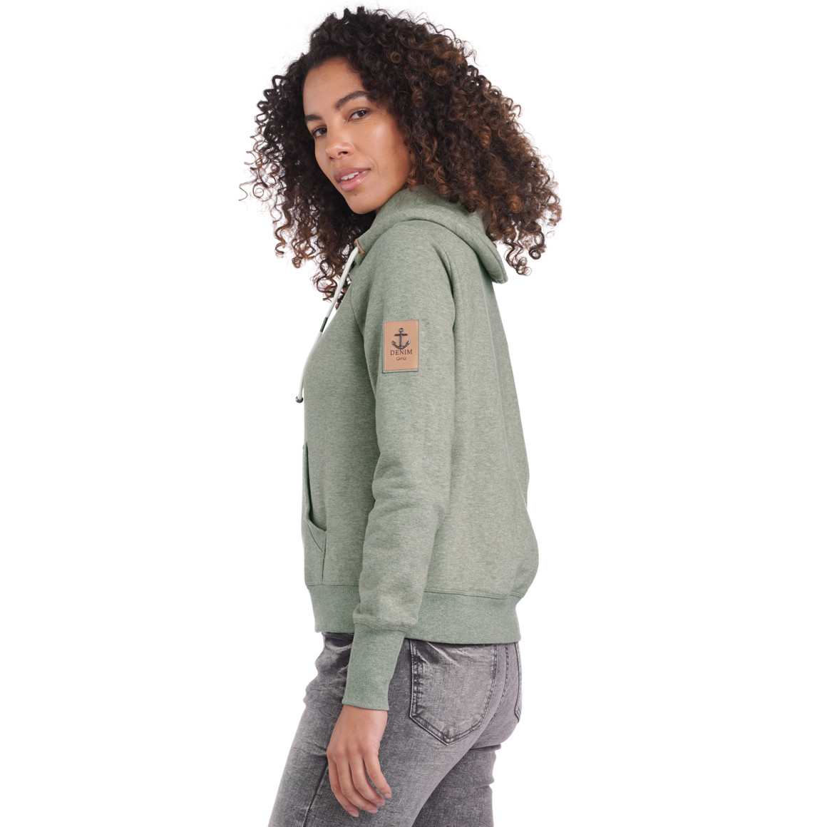 Damen Sweatshirt mit Print und Kordel