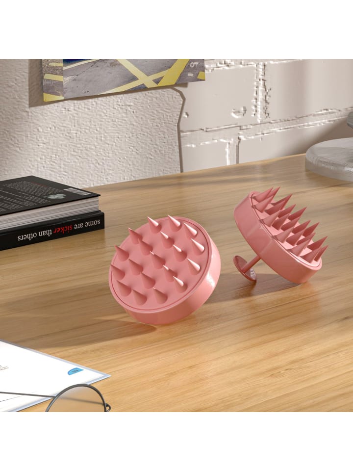 Intirilife Kopfhaut Massagebürste aus Silikon in Pink günstig kaufen onesize