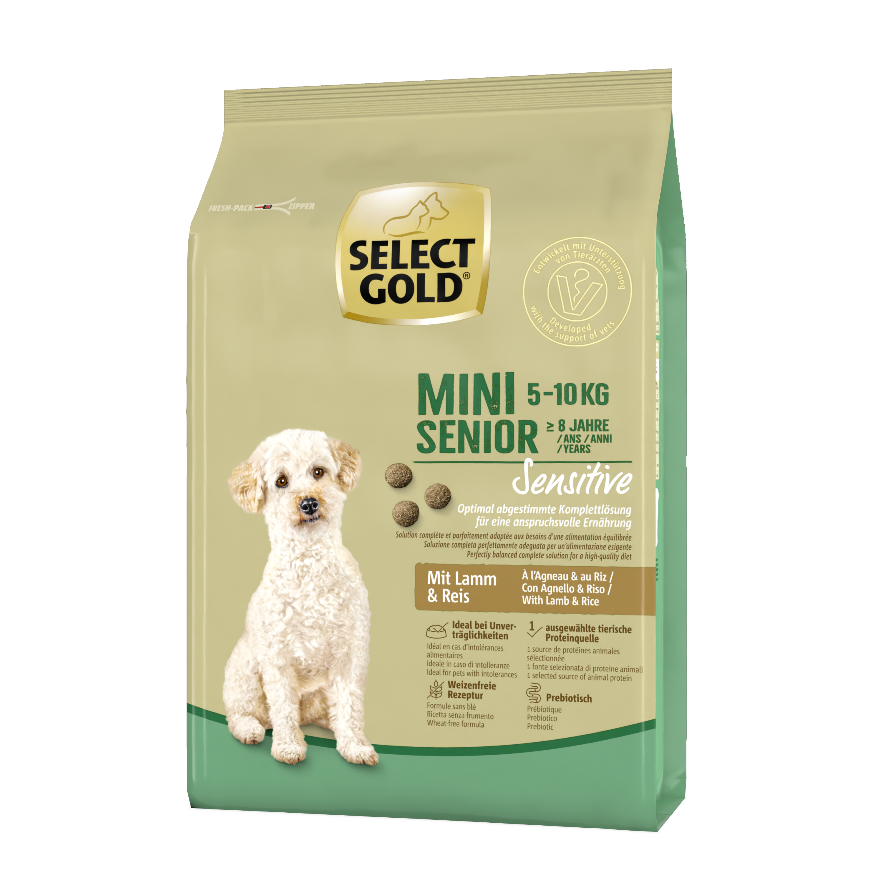 SELECT GOLD Hundetrockenfutter SELECT GOLD Sensitive Mini Senior Lamm & Reis 1 kg