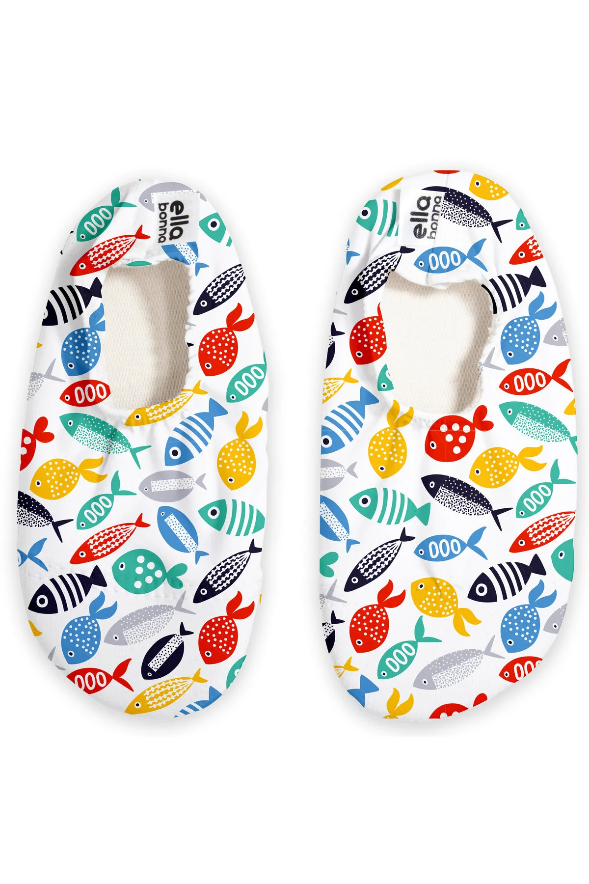 Ella Bonna  Anti-Rutsch-Sohle, Unisex-Baby, Kinder-Meeresschuhe, Pool-Hausschuhe, bunte Fische