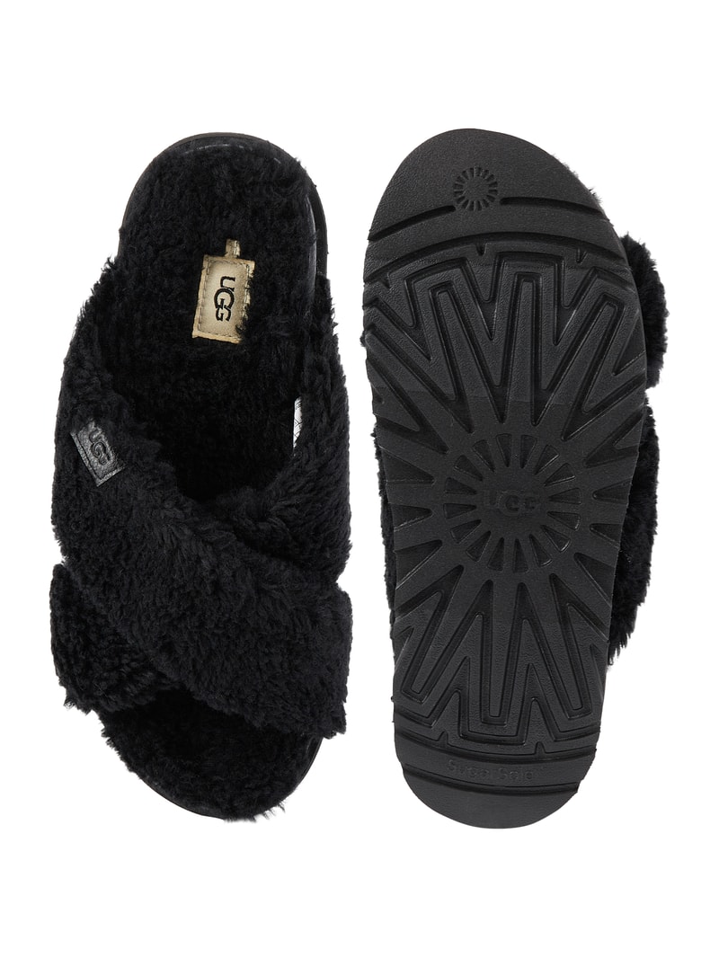 Hausschuhe aus Woll-Lyocell-Mix Modell 'Fuzz Sugar' in schwarz