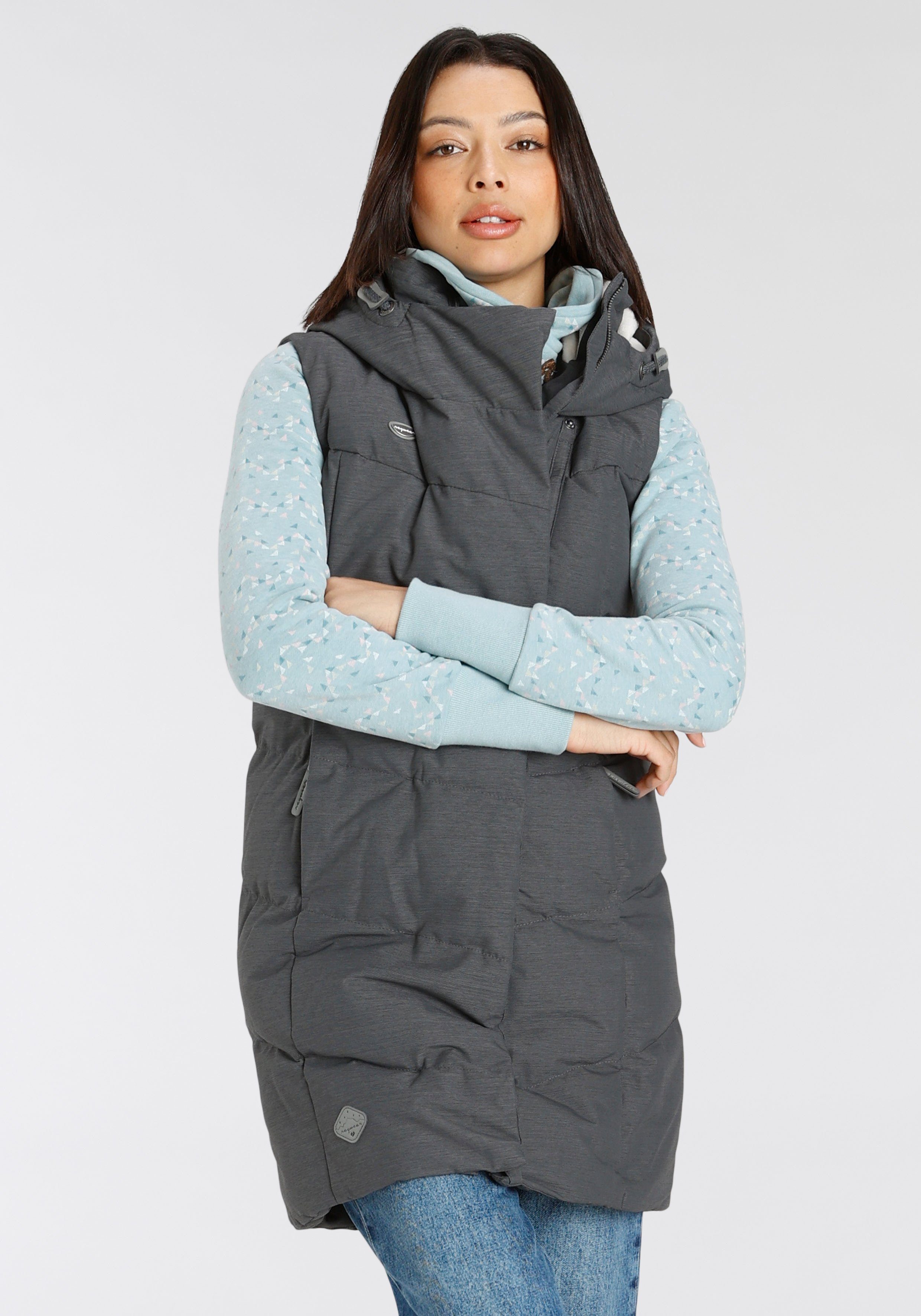 Ragwear Steppweste PAVLINNA VEST O mit gefütterter Kapuze