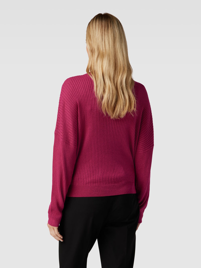 Strickpullover mit V-Auschnitt in pink
