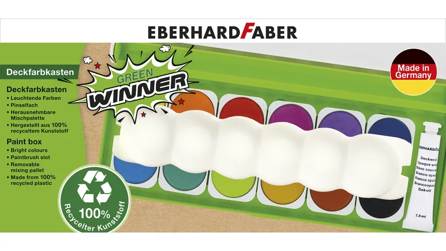 EBERHARD FABER Deckfarbkasten 12er Green Winner