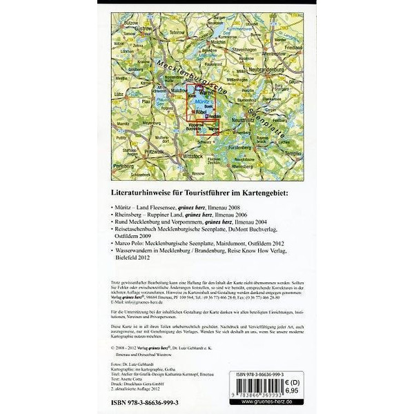 Müritz 1 : 35 000 Gewässerkarte - Wasserkarte