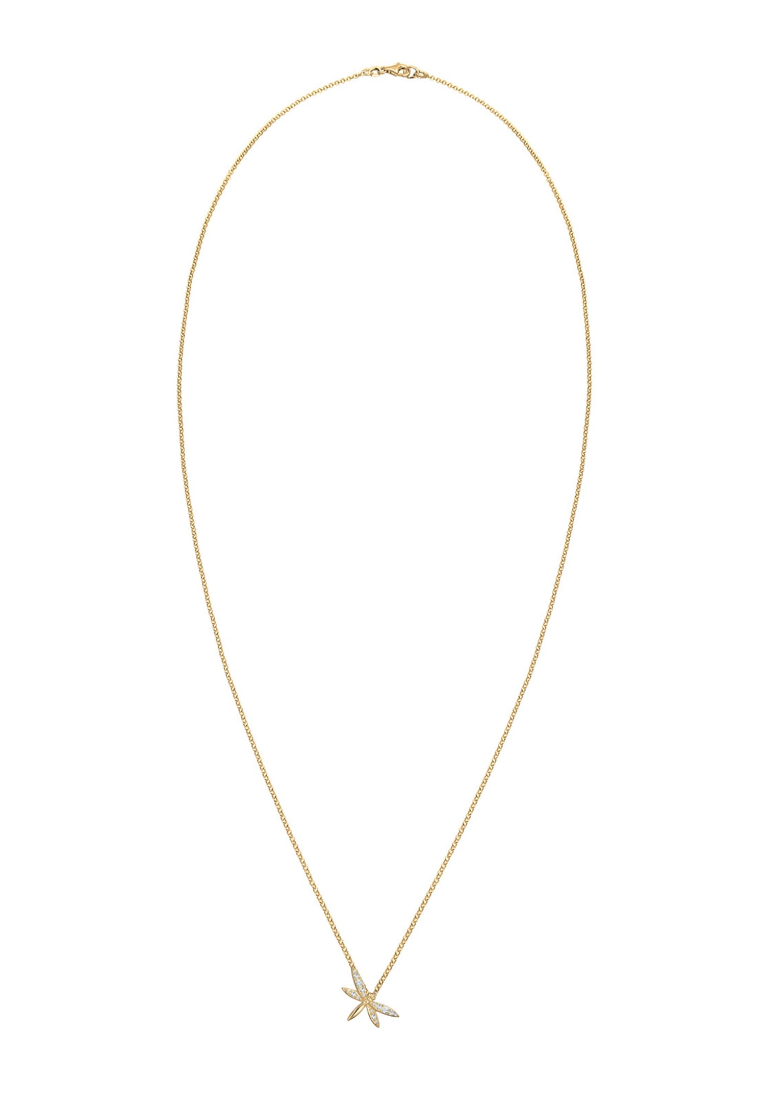 Collana da donna Elli con libellula e cristalli in argento sterling 925 placcato oro