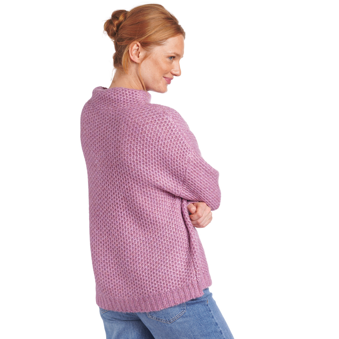 Damen Strickpullover mit Stehkragen