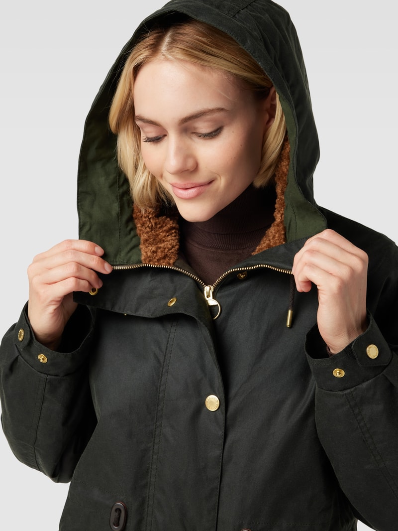 Jacke mit Kapuze Modell 'GRANTLEY' in olivgrün