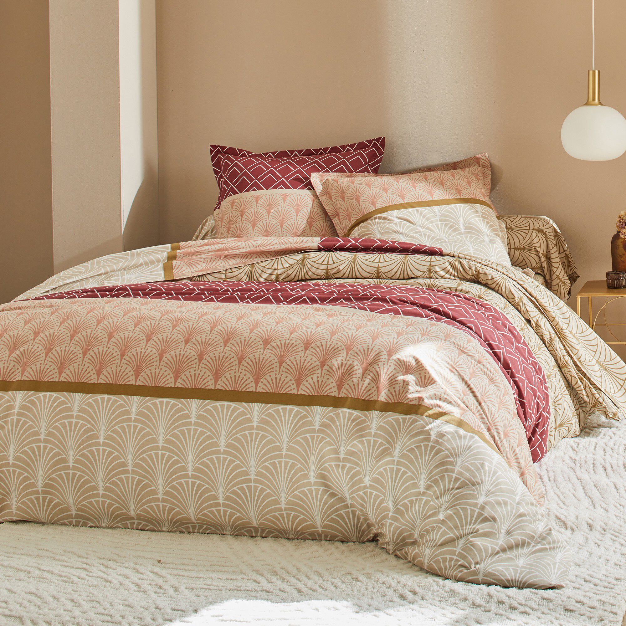 Linge de lit Eddy en coton à motifs graphiques