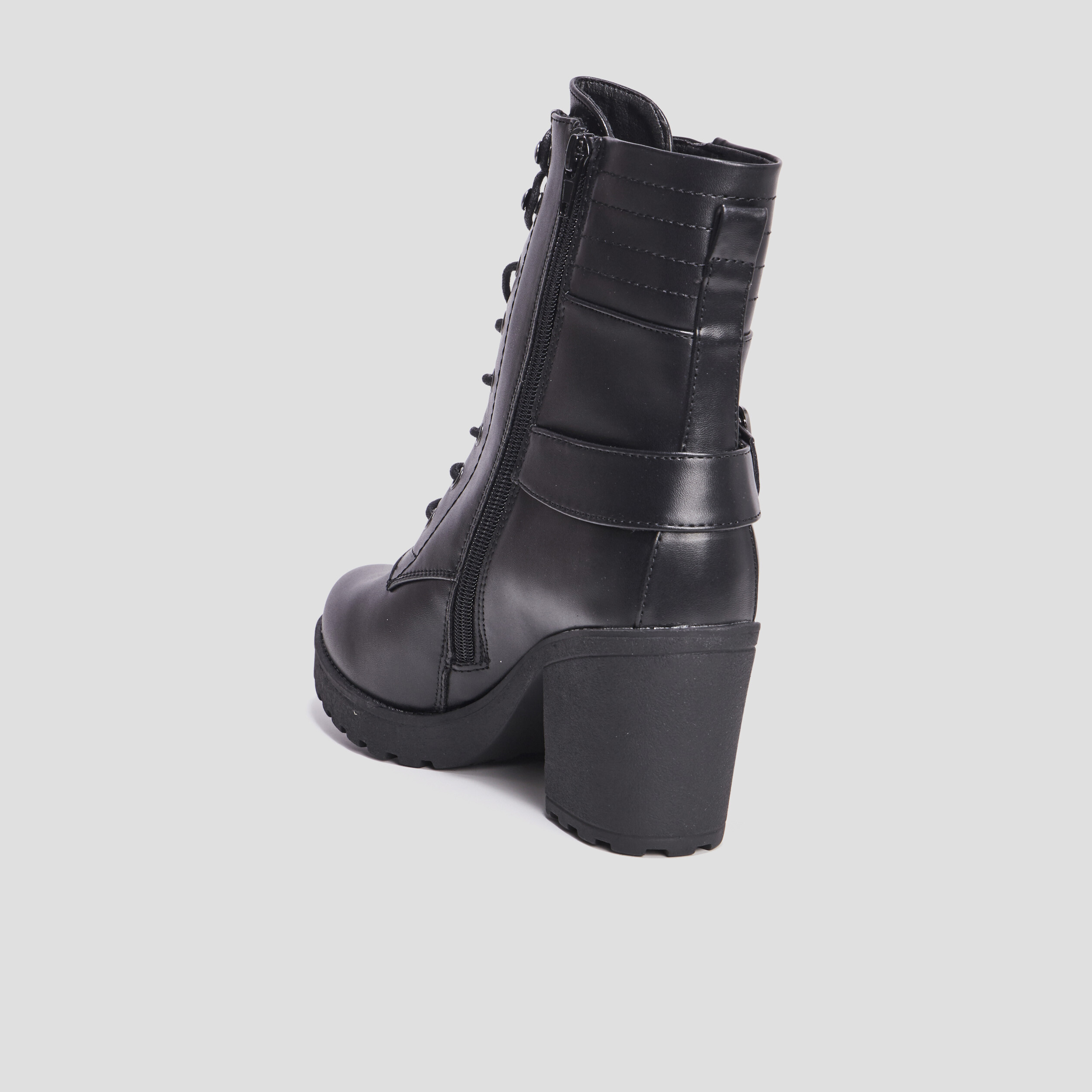 Bottines à talons et lacets noir femme | La Halle