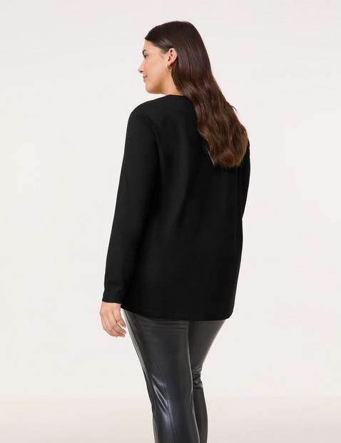 Langarmshirt mit floraler Blusenfront