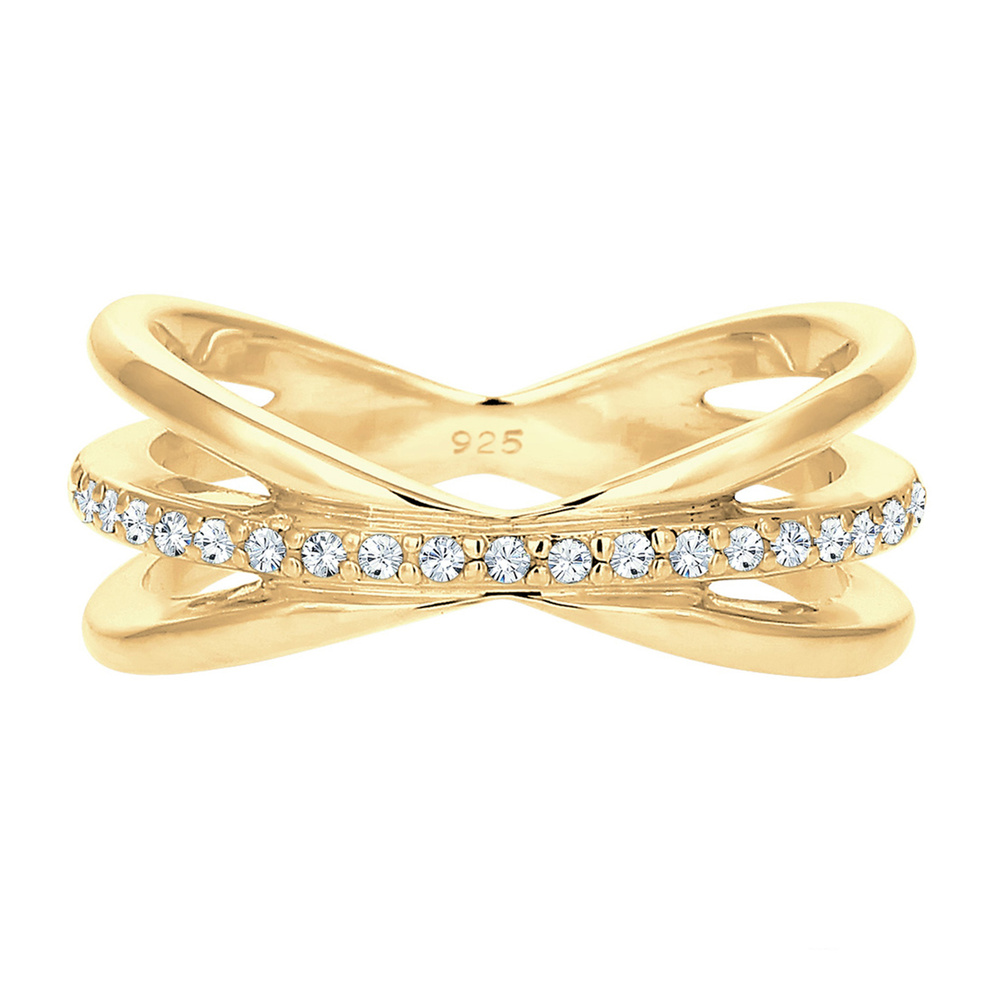 Elli PREMIUM Elli PREMIUM Bague Wickelring Blogger Kristalle 925 Silber Bague