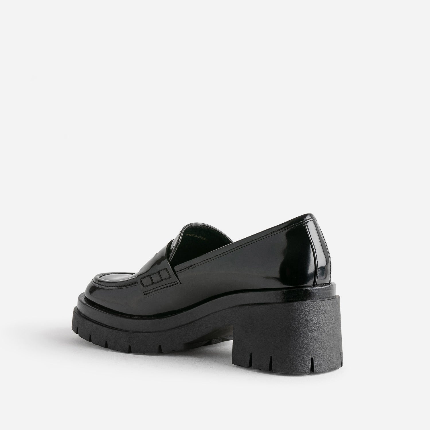 Mocassin TEXTO noir à talon cranté