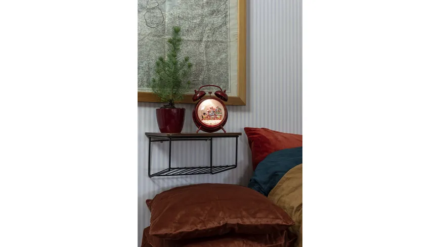 Konstsmide LED Wecker mit Schneemann rot
