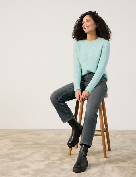 7/8 Jeans mit Steinchenzier