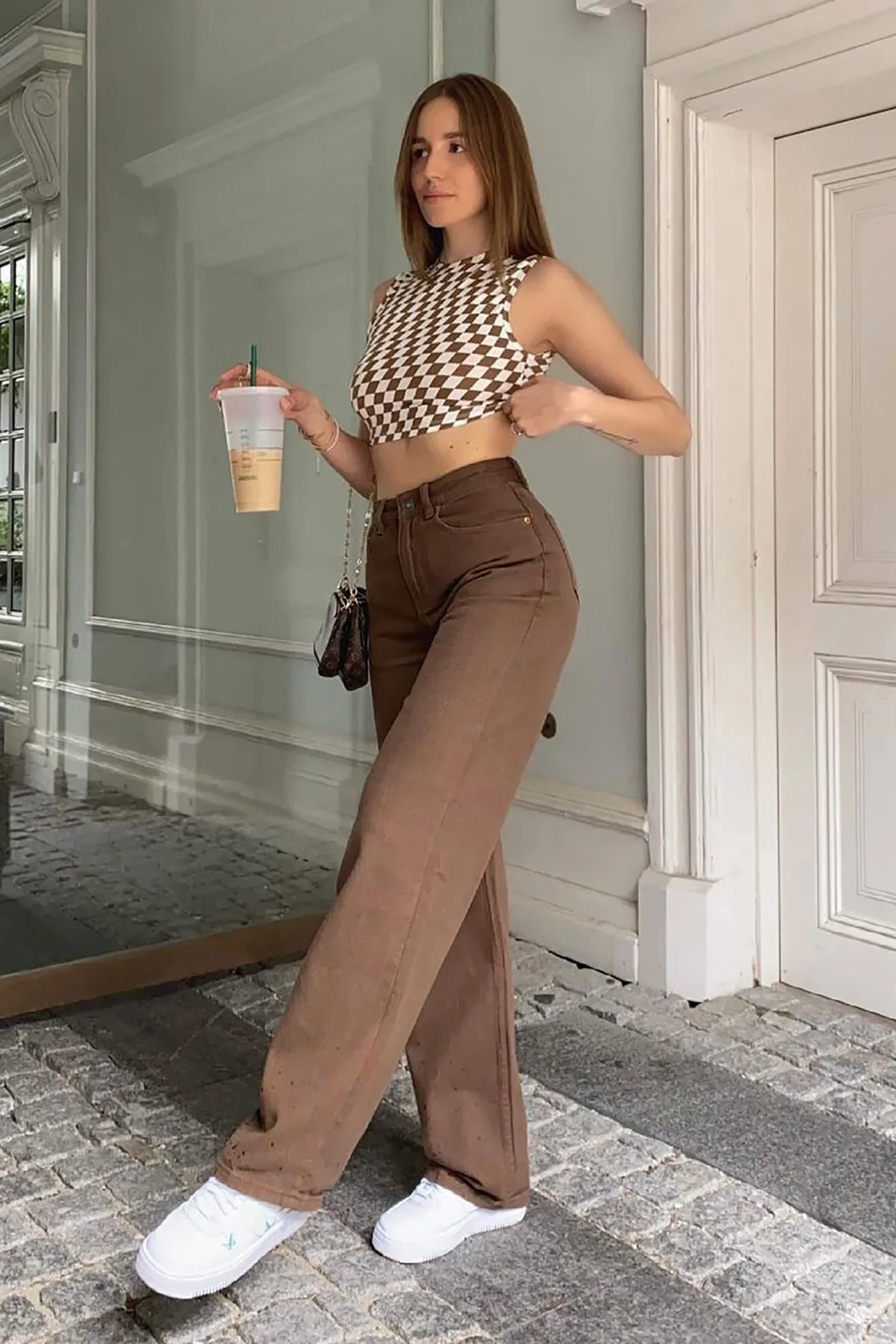 Madmext  Mad Girls – Braune Palazzo-Jeans MG1247