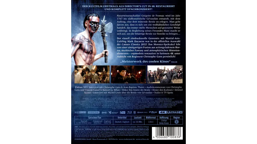 Pakt der Wölfe - Director's Cut  (4K Ultra HD) (+ Bonus-Blu-ray)