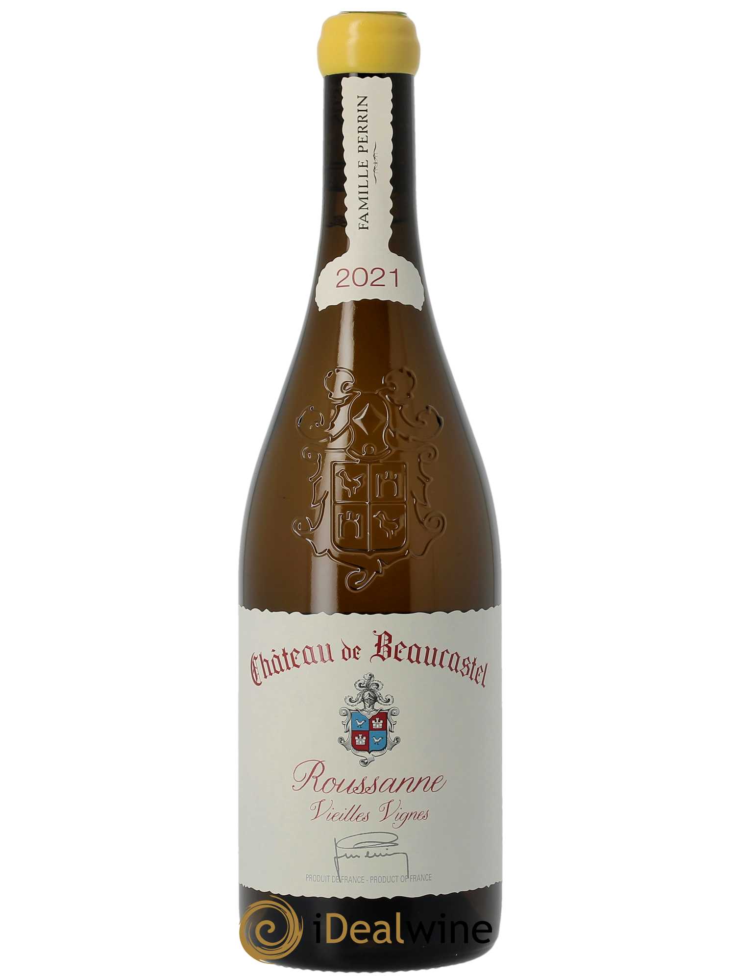 Châteauneuf-du-Pape Château de Château de Beaucastel Vieilles vignes Roussanne Famille Perrin  2021 - Lot de 1 Bouteille