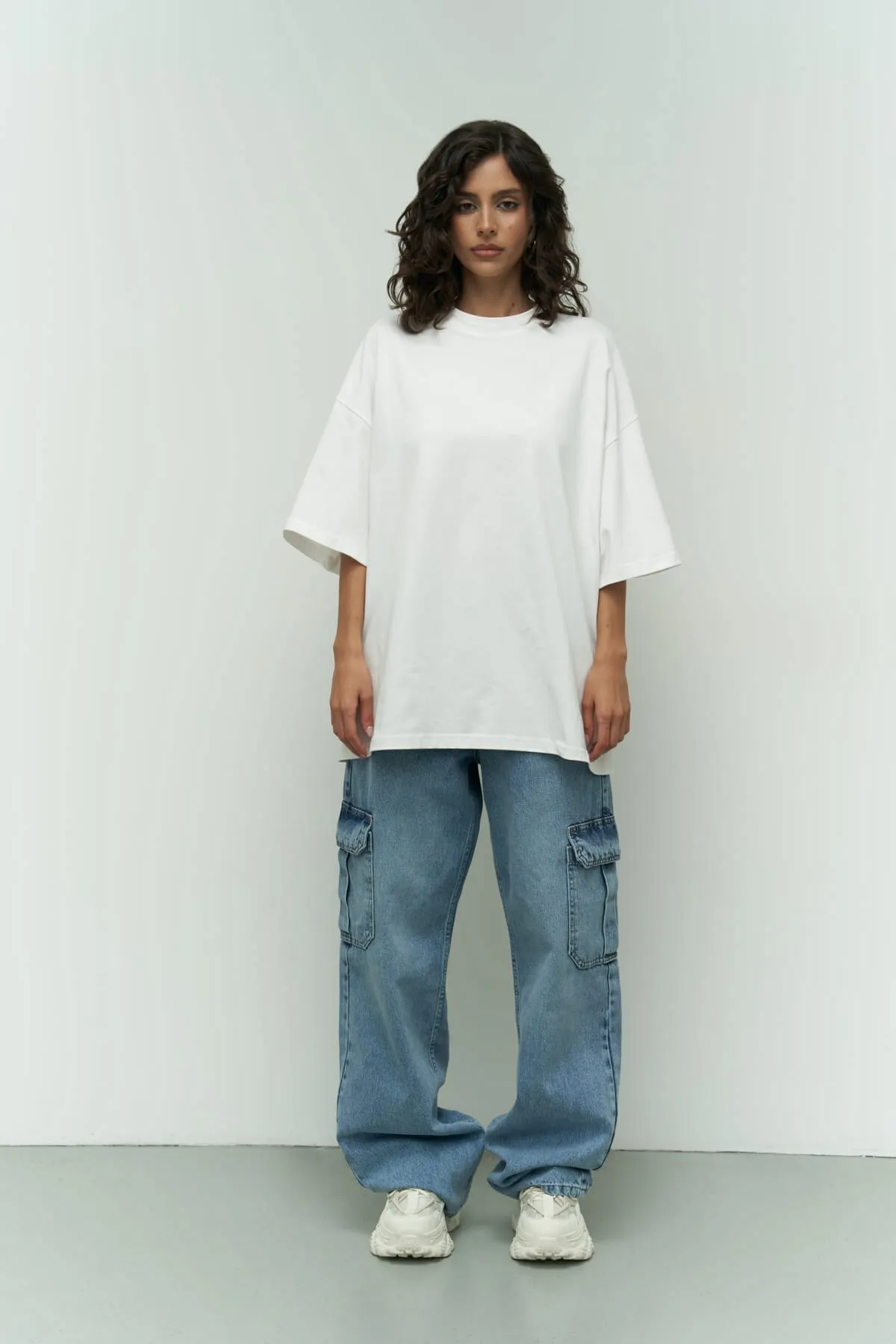 MAİ COLLECTİON  T-Shirt - Weiß - Oversized
