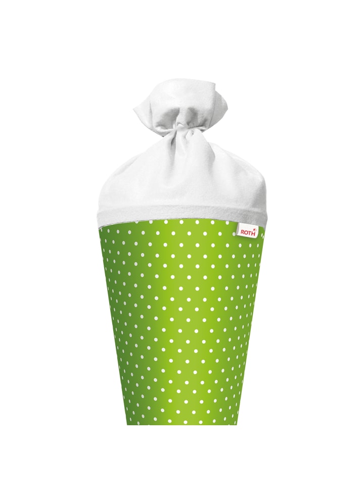 ROTH Bastel-Schultüte groß grün weiße Punkte 70 cm in Weiß günstig kaufen onesize
