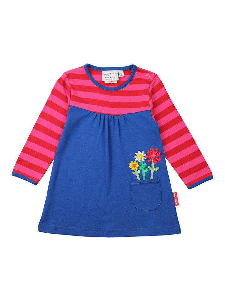 Toby Tiger Kleid in Blau/ Pink günstig kaufen
