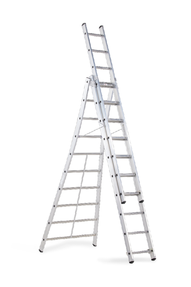 Altrex 515310 Kibo 3 dalių reforminės kopėčios, 3 x 10, medinės