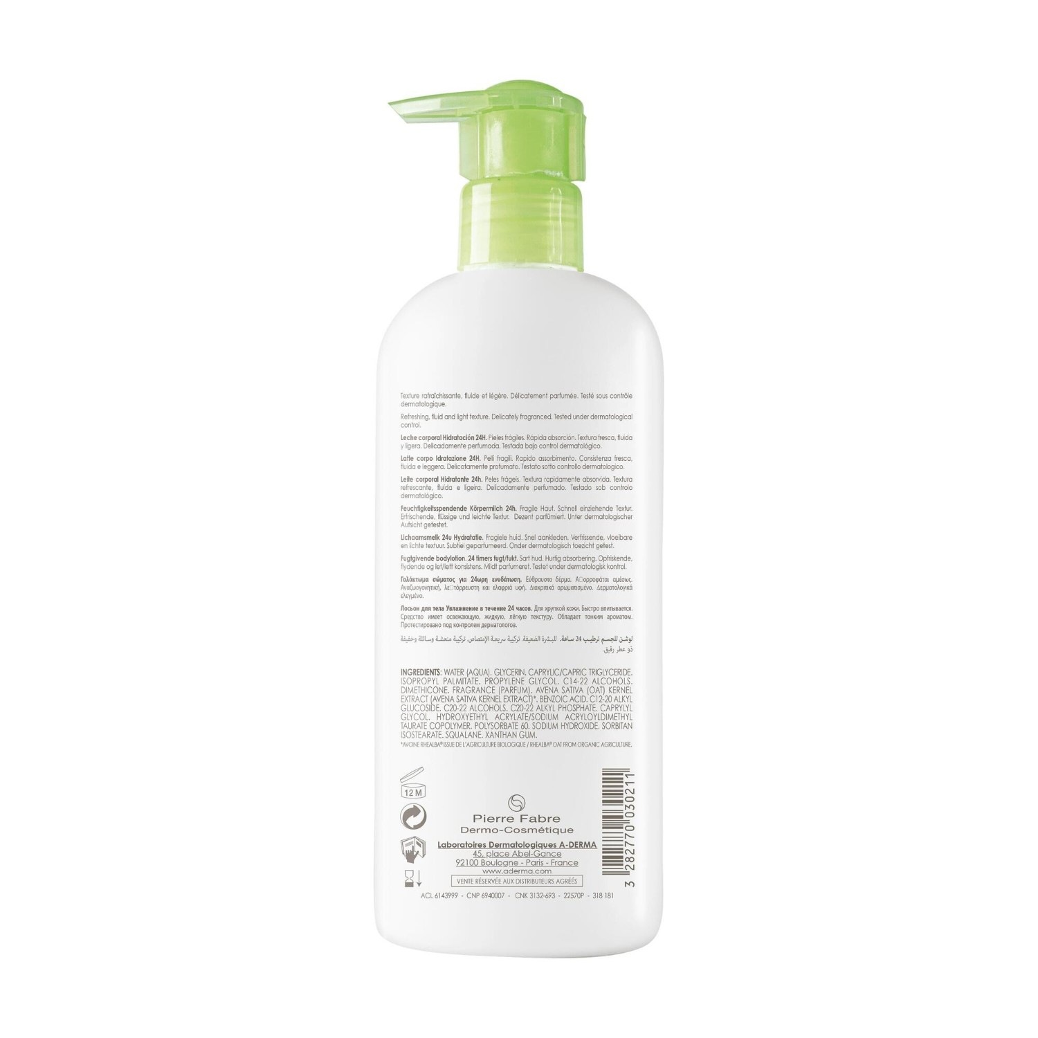 A-DERMA 24-hodinové hydratačné telové mlieko