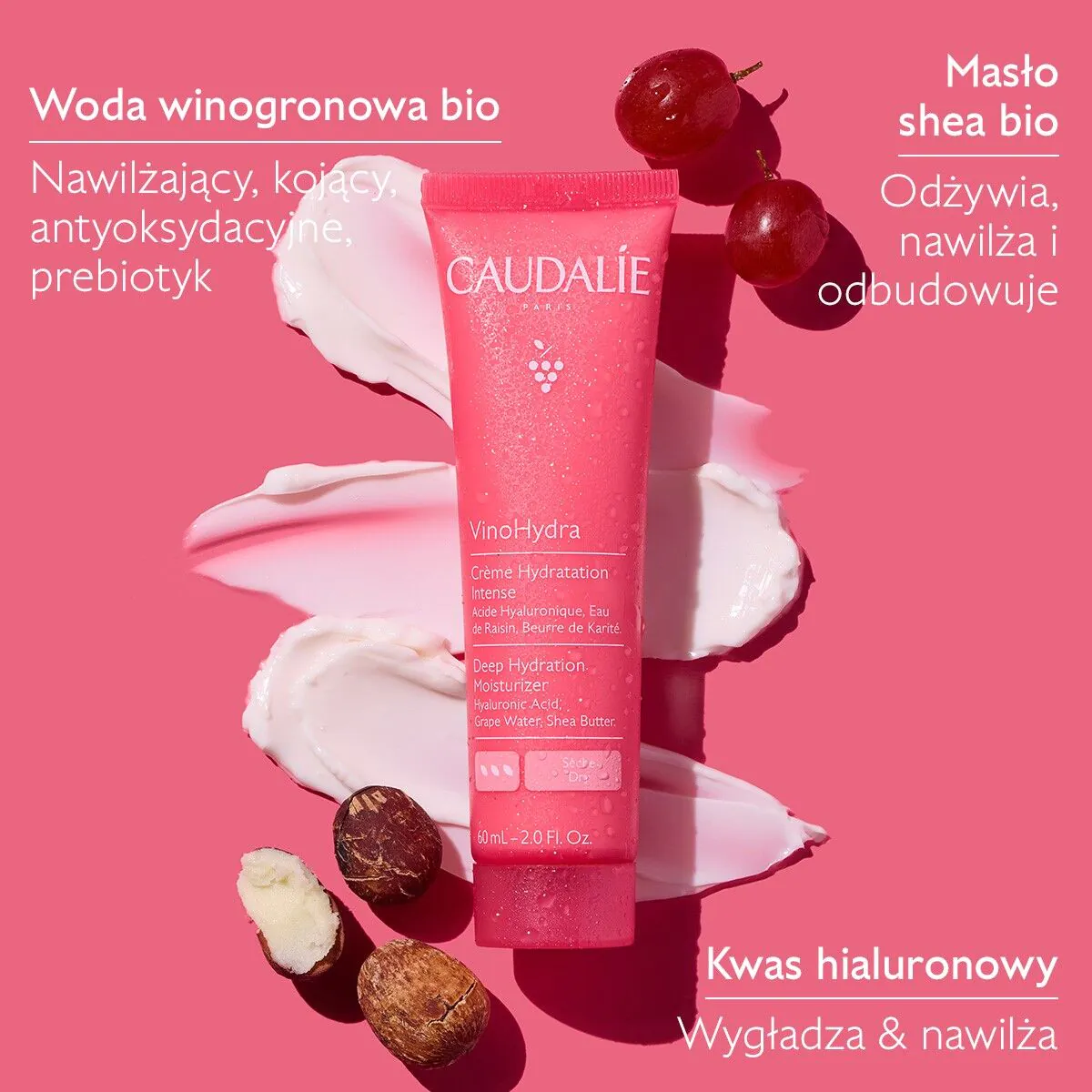 Caudalie VinoHydra intenzivna hidratantna krema, 60 ml