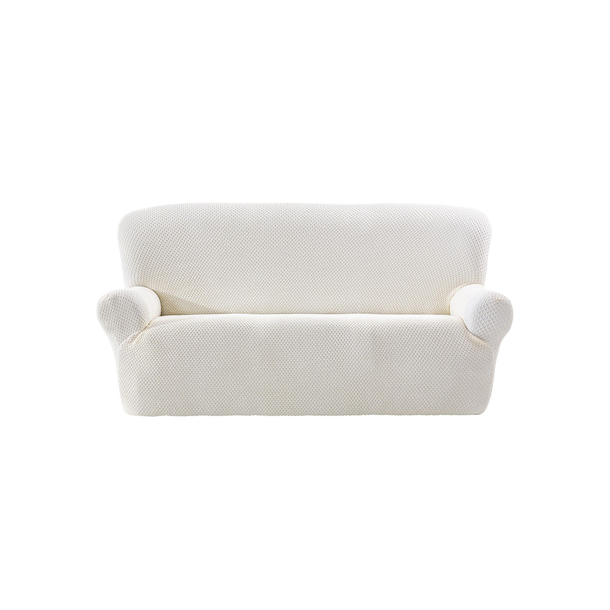 Housse texturée bi-extensible spéciale canapé fauteuil à accoudoirs
