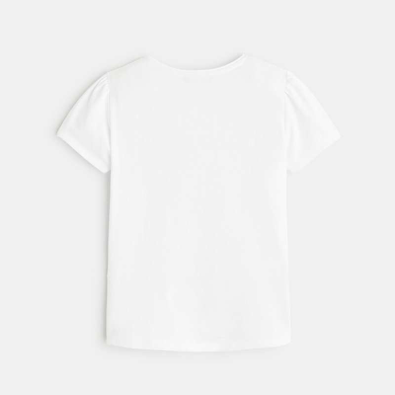 T-shirt à sequins magiques motif cœur rose fille