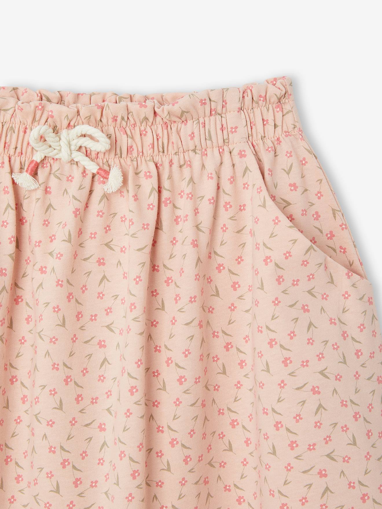 Vertbaudet Mädchen Rock BASIC Oeko-Tex - graugrün geblümt gänseblümchen