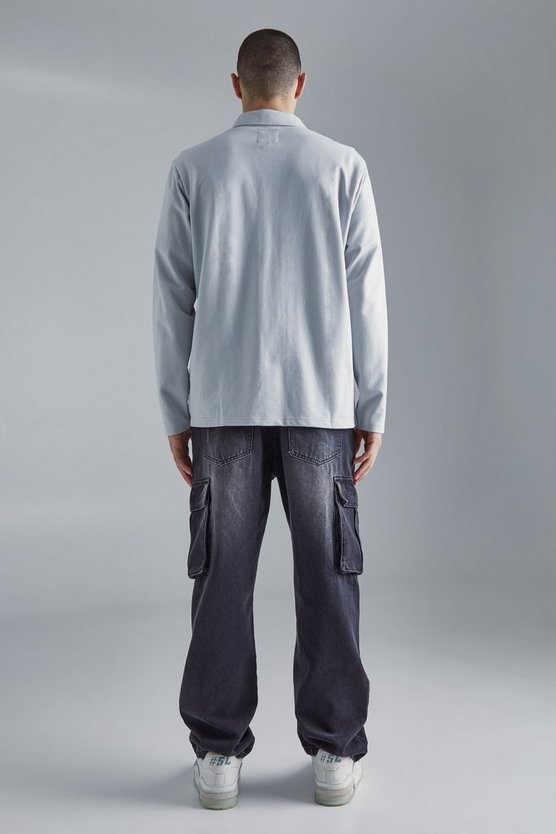 Utility-Overshirt aus Jersey mit Knopfleiste