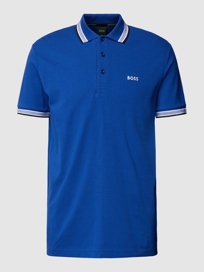 Poloshirt mit Label-Stitching Modell 'PADDY' in royalblau