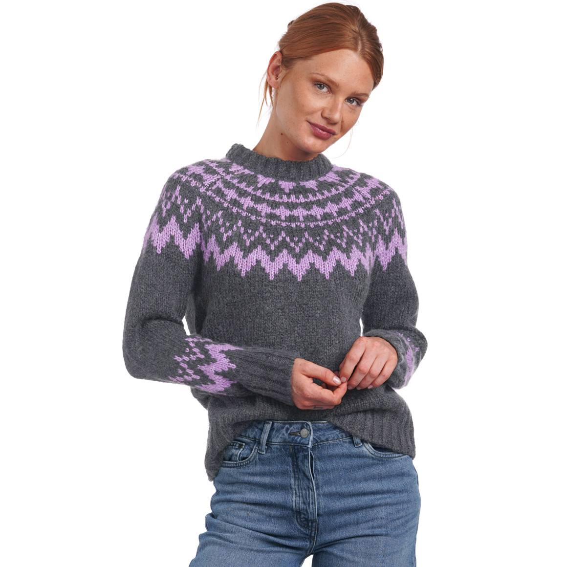 Damen Strickpullover mit Norwegermuster