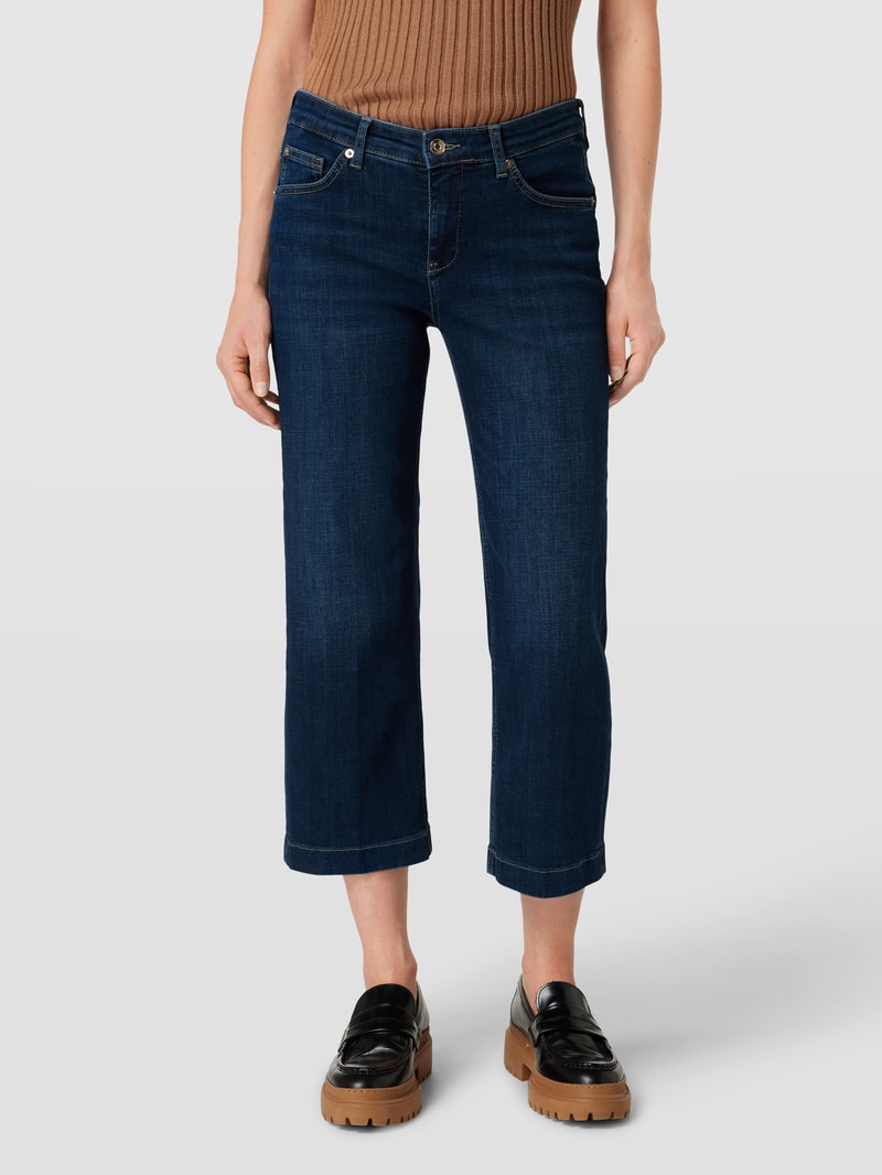 Straight Fit Jeans-Culotte mit Label-Patch Modell 'Rich Culotte' in bleu