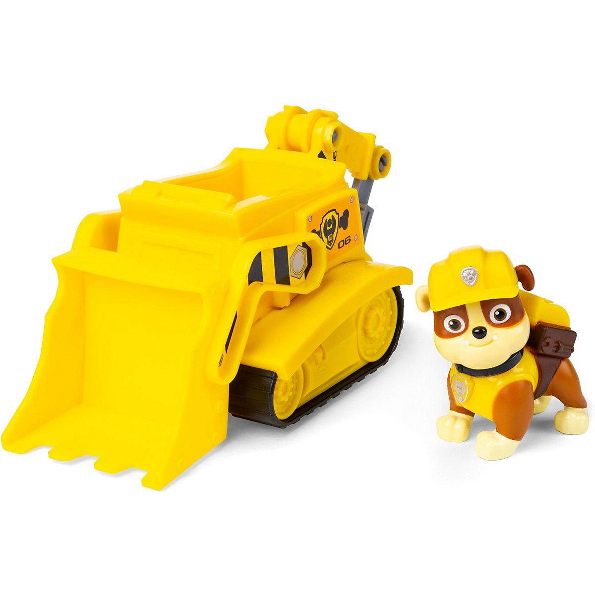 PAW Patrol Baustellen-Fahrzeug mit Rubble-Figur (Basic Vehicle/Basis Fahrzeug)