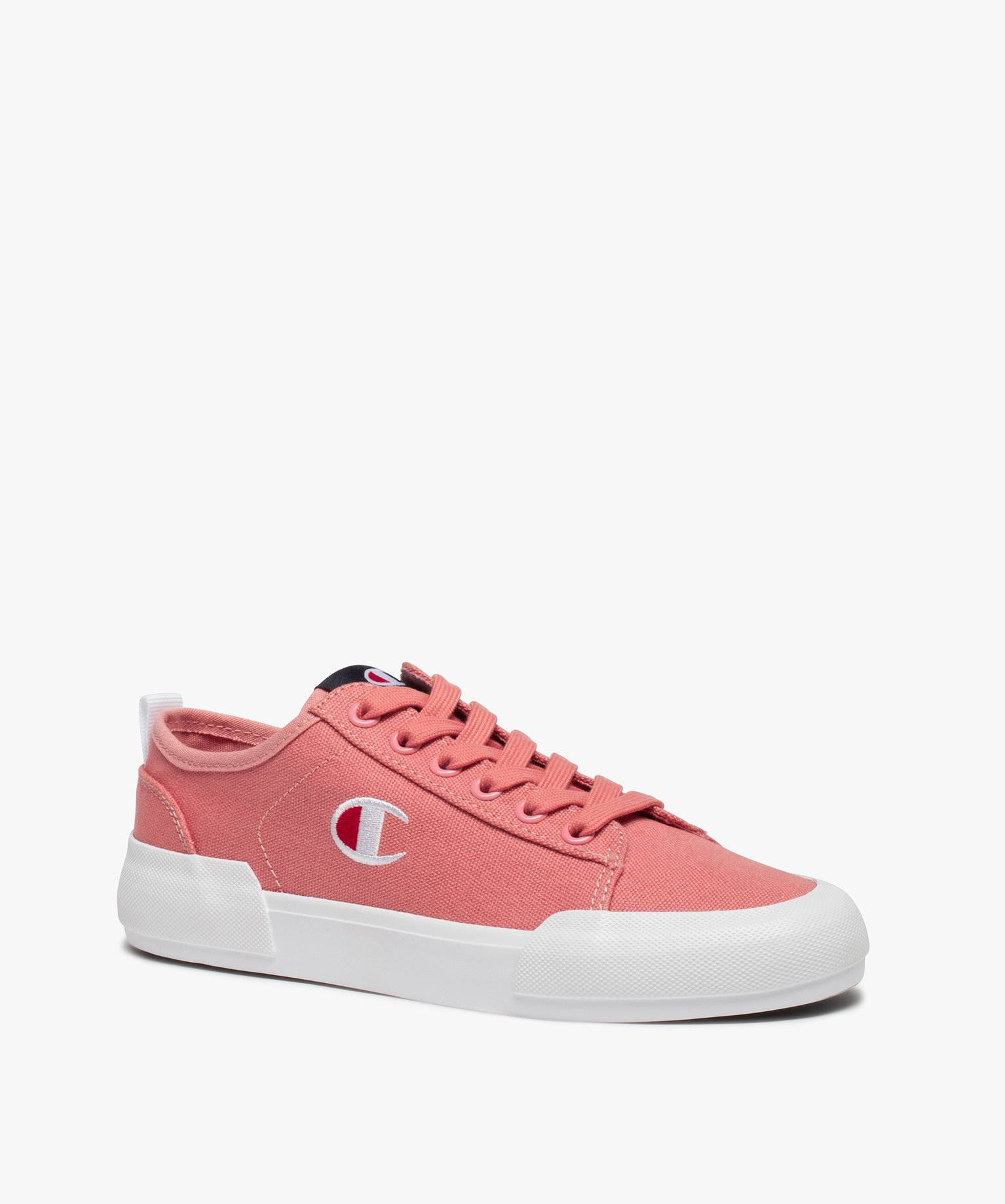 Baskets femme en toile unie à lacets – Champion Revoli rose | GEMO