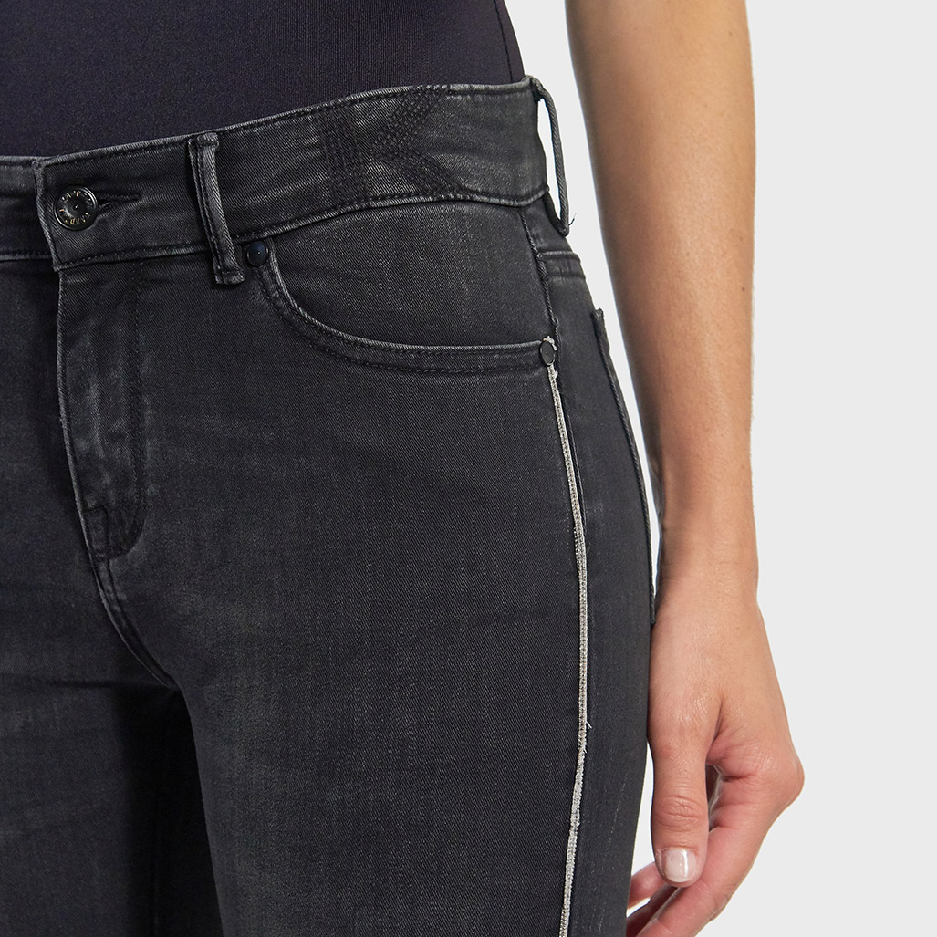 CAMIE  Jean slim Femme noir délavé & déchiré