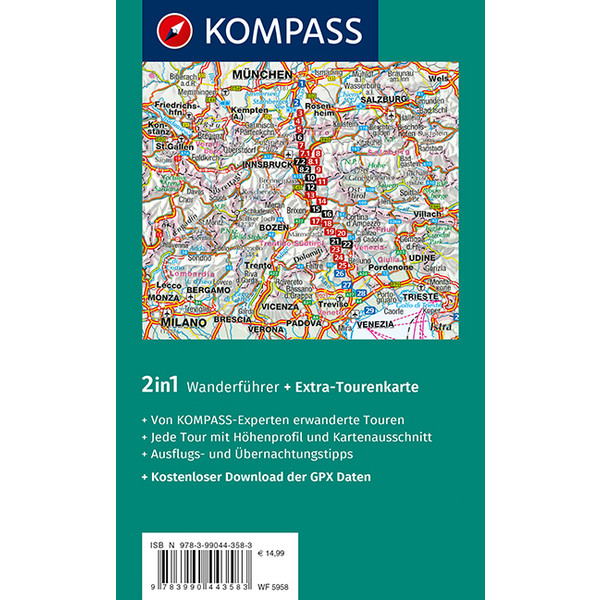 KOMPASS WANDERFÜHRER MÜNCHEN - VENEDIG - Wanderführer