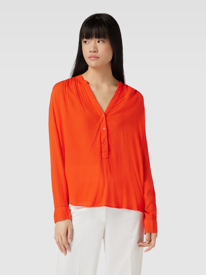 Blusenshirt mit V-Ausschnitt in dunkel orange