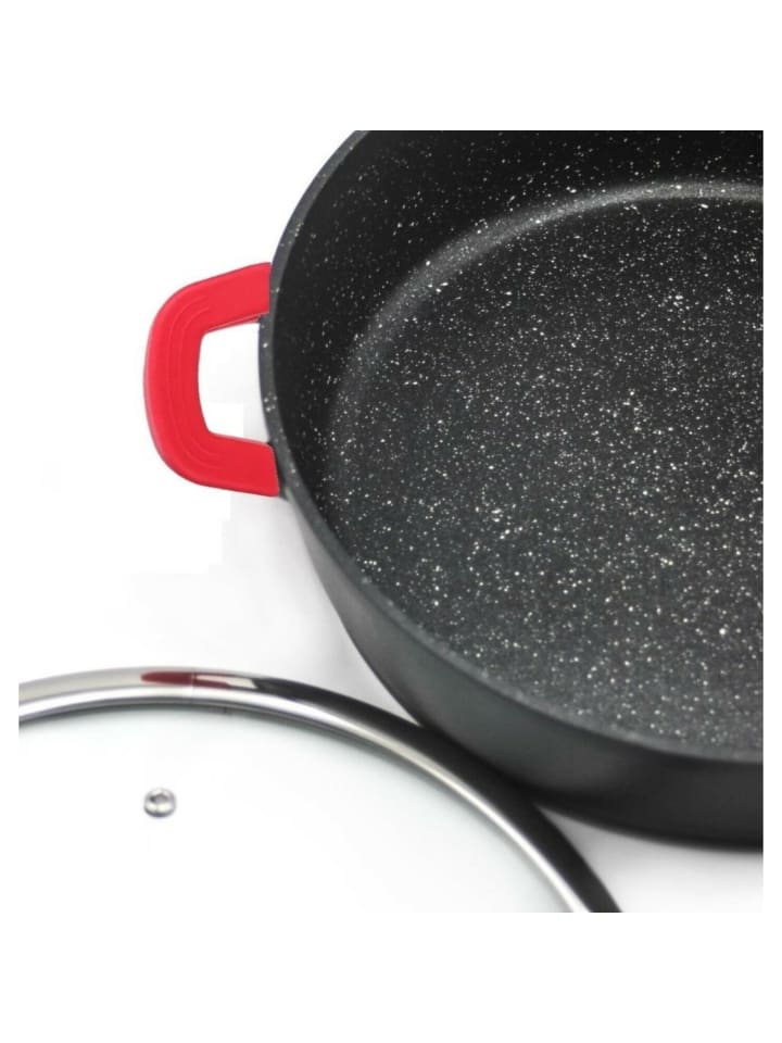 Cheffinger 8 tlg Kochtopf Set Topf Induktion Anti Haft 20-24-28-32cm in Rot günstig kaufen onesize