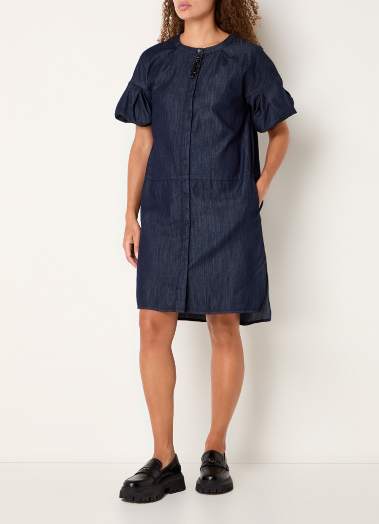 Abito chemisier mini in chambray MaxMara Meringa con tasche laterali