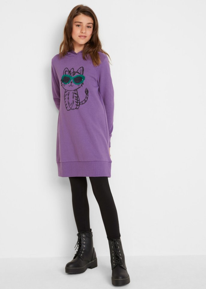 Mädchen Sweatkleid mit Wendepailletten