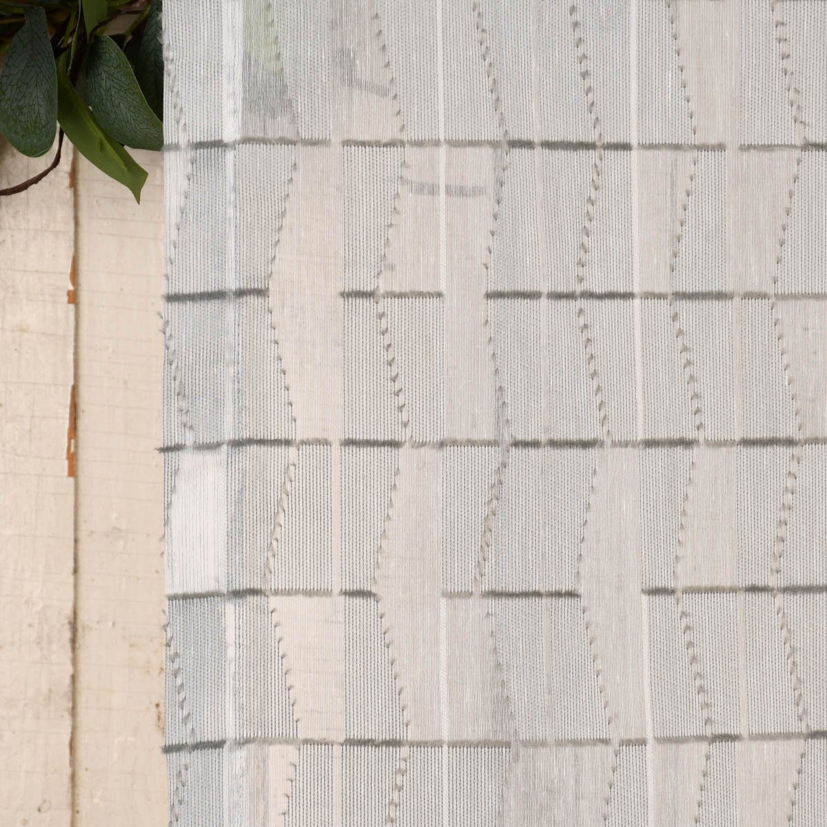 Meterware Rasch Textil Stores Scherli Rechtecke abstrakt grau 300cm, halbtransparent, Kunstfaser, überbreit